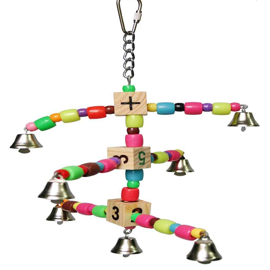 Bead & blocks toy for parrots, Front